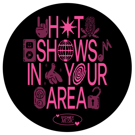 “Hot Shows” circle sticker